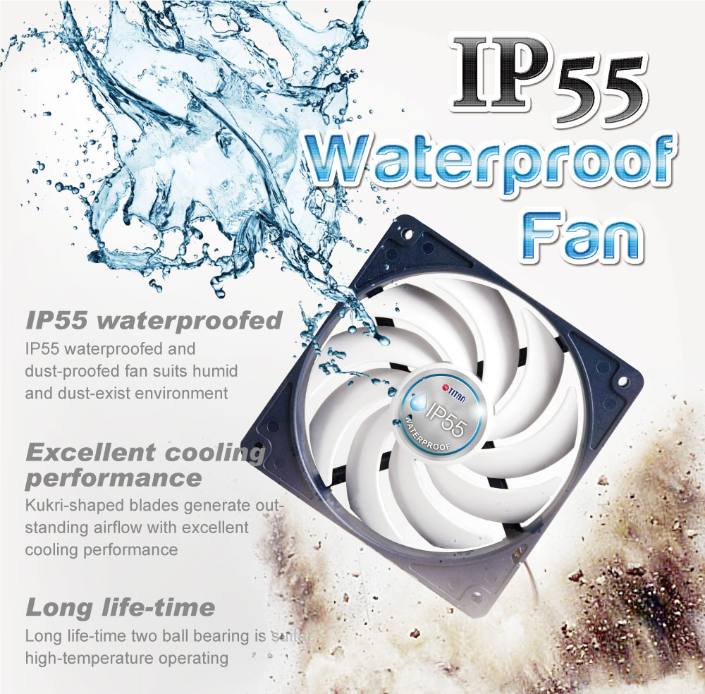 waterproof fan, dustproof fan, IP55 cooling fan, 120mm cooling fan, cooling fan