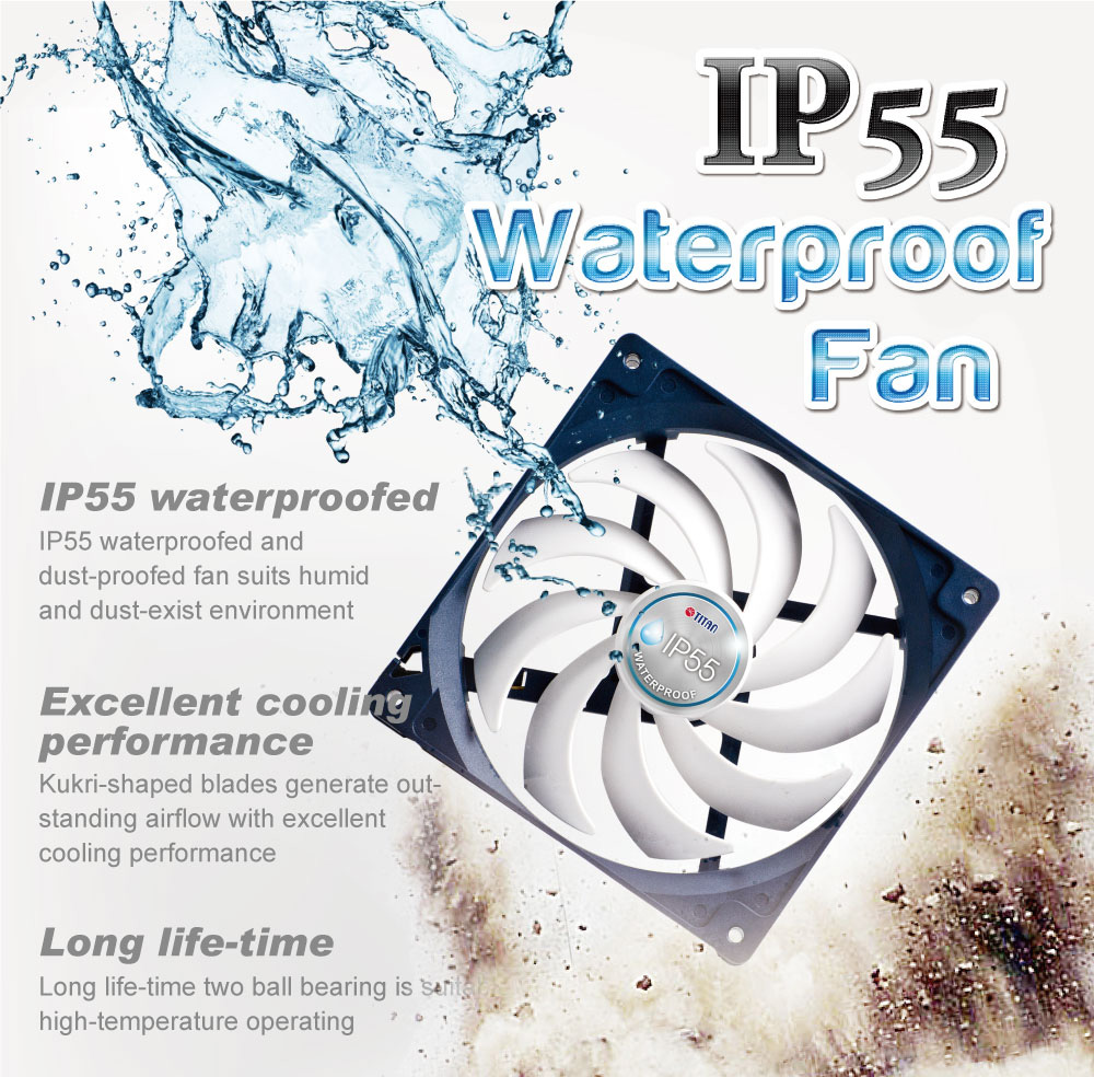 waterproof fan, dustproof fan, IP55 cooling fan, 140mm cooling fan, cooling fan