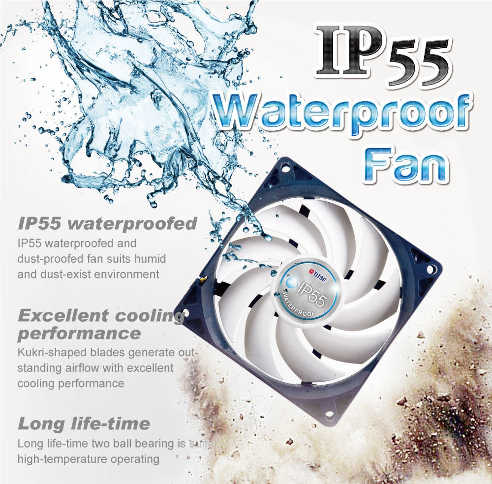 waterproof fan, dustproof fan, IP55 cooling fan, 92mm cooling fan, cooling fan