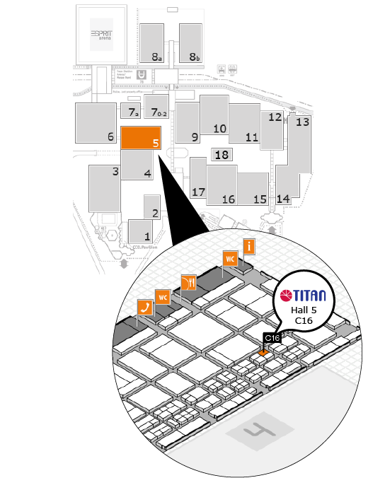 Información del mapa del recinto ferial de caravanas 2017 y la información del stand de TITAN