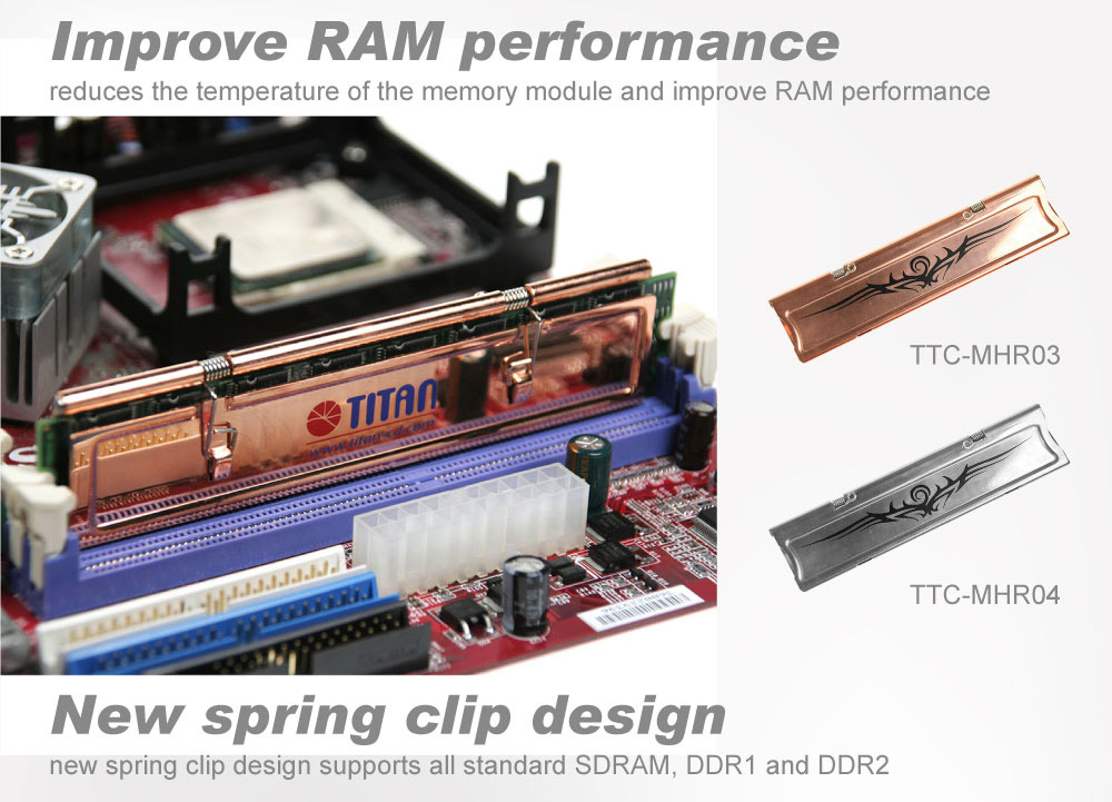 TITAN 쿨러/RAM 쿨러/RAM 냉각/메모리 히트싱크/ 메모리 히트 스프레더