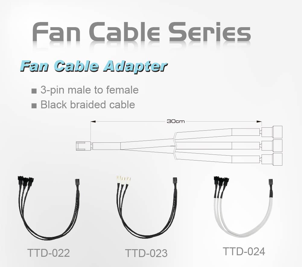 Fan cable/ fan extension cable/ 3-pin fan cable/ 3-pin cable