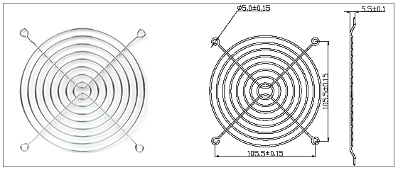 Protège-grilles en métal de 120 mm pour doigts de ventilateur