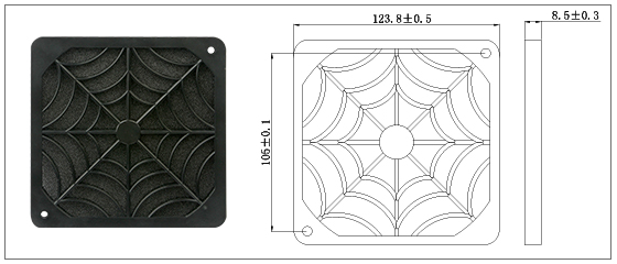 120mm 먼지 방지 플라스틱 세척 가능한 팬 필터