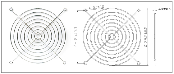 Protector de rejilla de metal de 140 mm para dedos