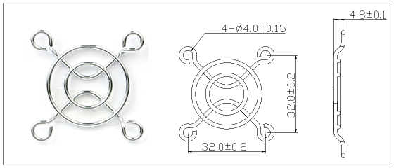 Protecteur de grille de protection de doigt en métal de 40 mm