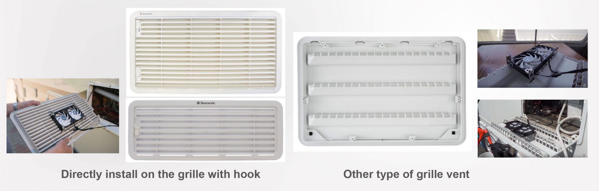 Types de grilles de ventilation pour réfrigérateur de camping-car