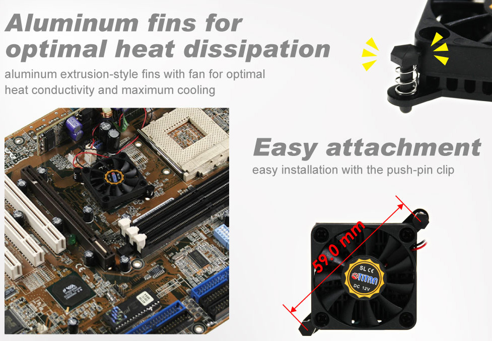 Refrigeración de chipset / Refrigerador de chipset / Ventilador de refrigeración / Ventilador de CC de 12V / Ventilador de CC / Ventilador de refrigeración de CC / Ventilador refrigerador de CC / Chipset congelado