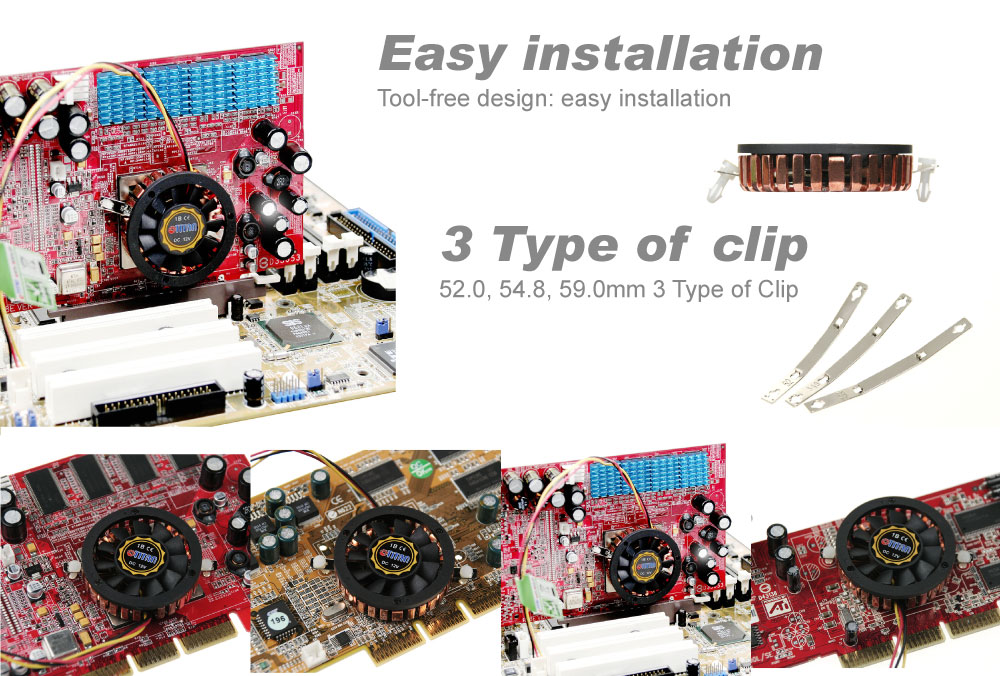 Refroidissement VGA / Refroidisseur VGA / Ventilateur de refroidissement / Ventilateurs de refroidissement doubles / Ventilateur de refroidissement double / Ventilateur de refroidissement / VGA gelé / Ventilateurs réglables / Ventilateur de refroidissement réglable