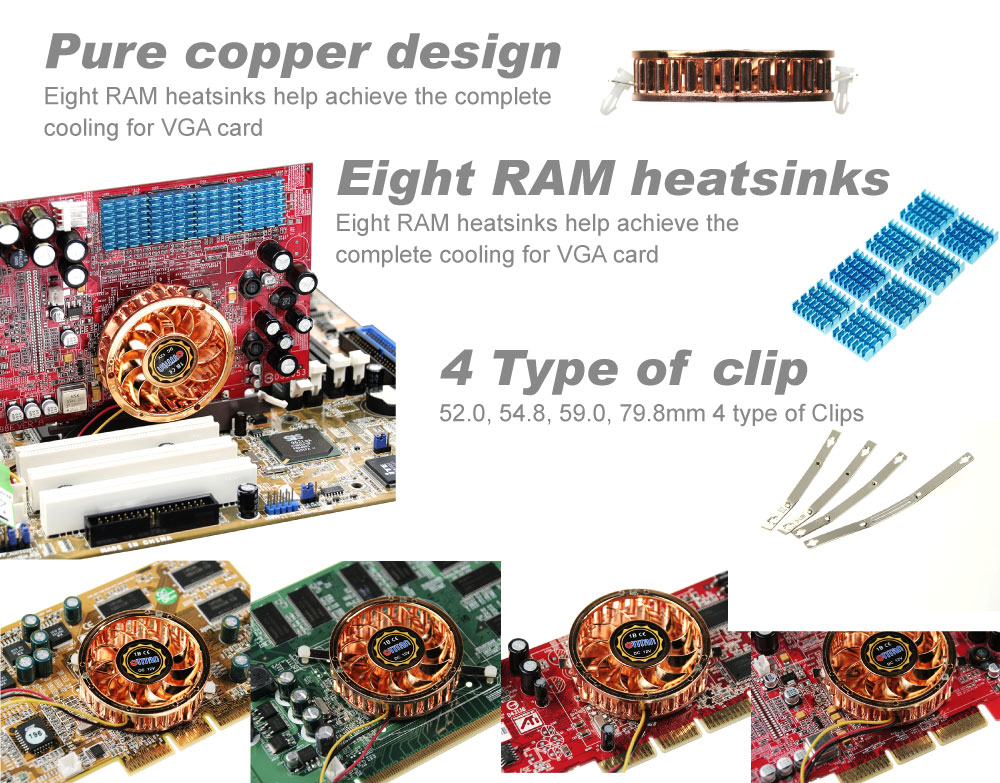 Refroidissement VGA / Refroidisseur VGA / Ventilateur de refroidissement / Ventilateurs de refroidissement doubles / Ventilateur de refroidissement double / Ventilateur de refroidissement / VGA gelé / Ventilateurs réglables / Ventilateur de refroidissement réglable