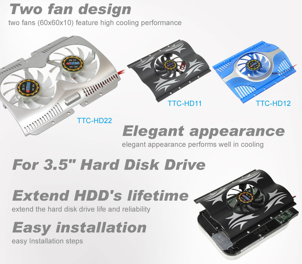 Refroidisseur de disque dur / Refroidisseur de HDD / Refroidissement de HDD / HDD gelé / Ventilateur de refroidissement de HDD