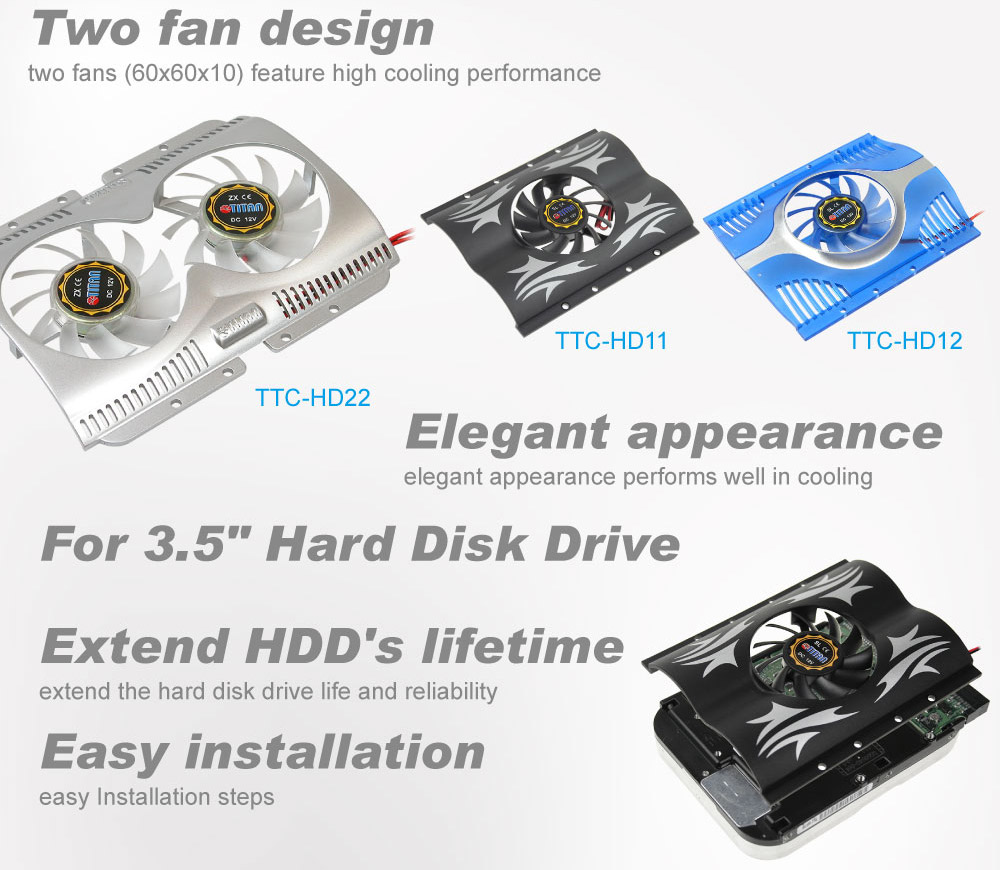 Hard disk drive cooler/HDD cooler/HDD cooling/ HDD frozen/HDD cooler fan