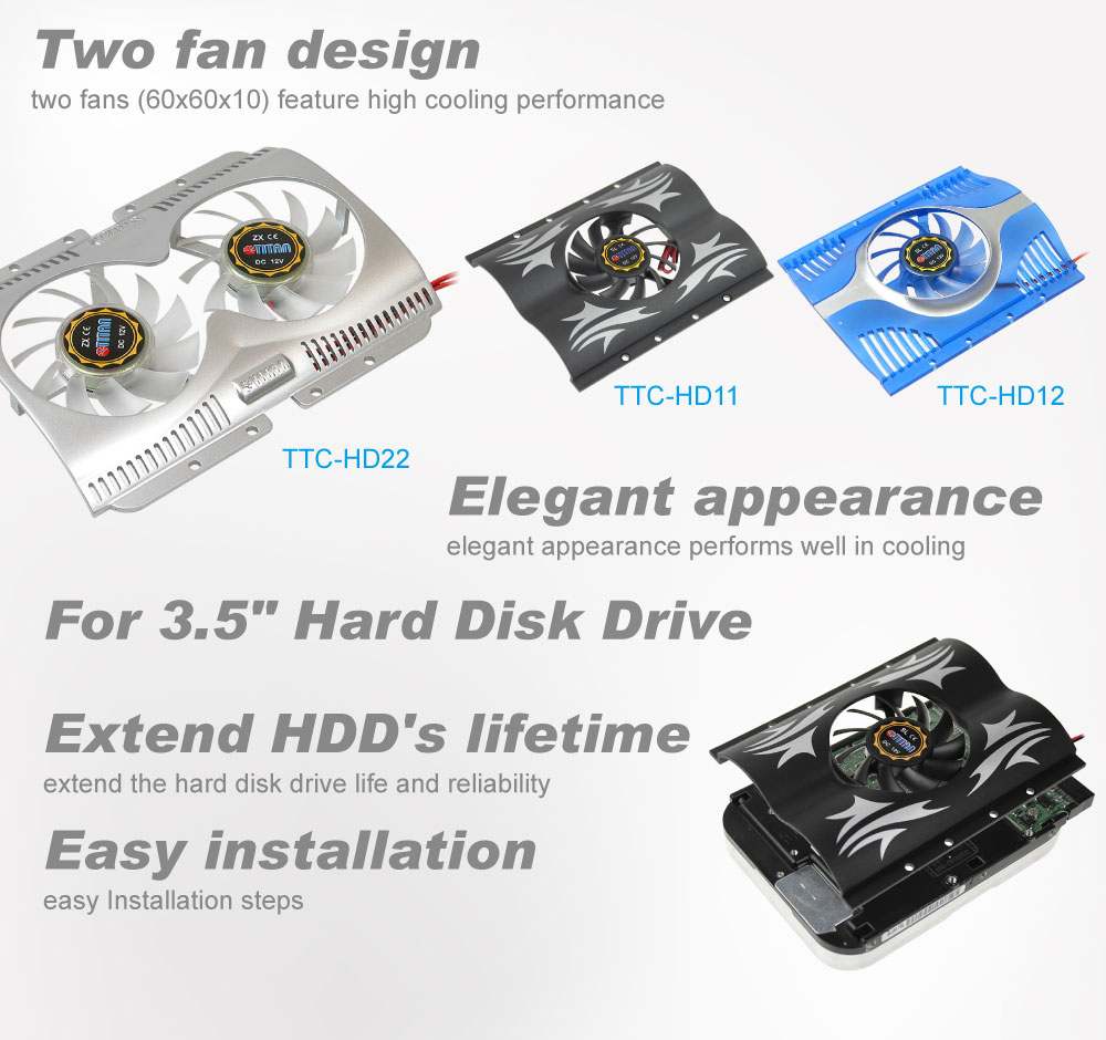 Hard disk drive cooler/HDD cooler/HDD cooling/ HDD frozen/HDD cooler fan