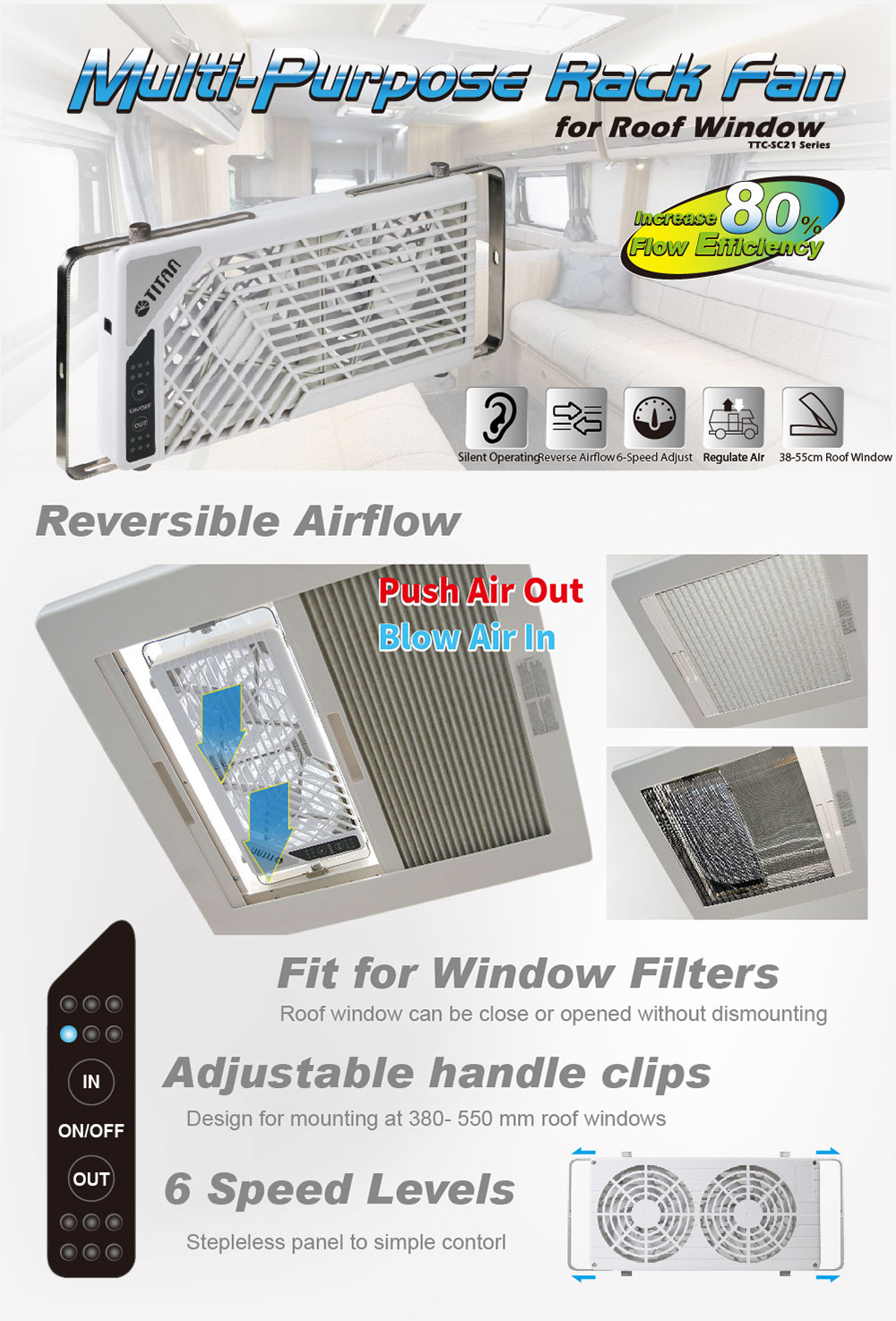 12V DCダブル逆流屋根窓換気RVファン-SkyCool RV屋根ファン 12V DCダブル逆流屋根窓換気RVファン-SkyCool RV屋根ファン