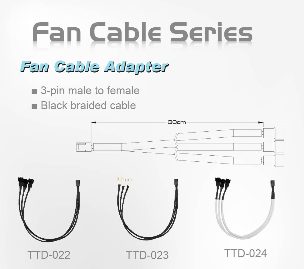 팬 케이블 / 팬 연장 케이블 / 3핀 팬 케이블 / 3핀 케이블
